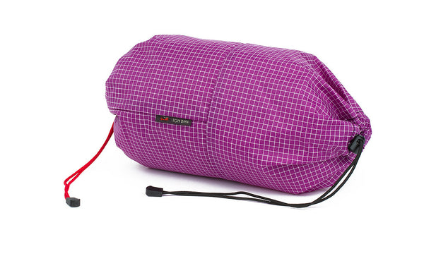 An Aeronaut 30 Travel Laundry Stuff Sack in Ultaviolet (purple with white grid) 200 Halcyon.
